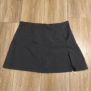 Gray Mini Skirt with Built-In Shorts